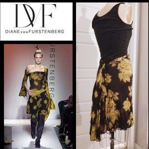 DVF - Fall 2004 Floral Fishtail Skirt - size M